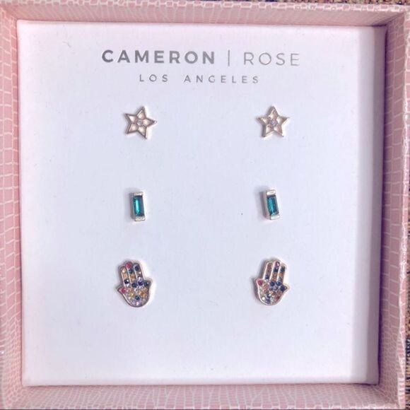 Cameron Rose set of 3 earrings Good vibes - Picture 3 of 3